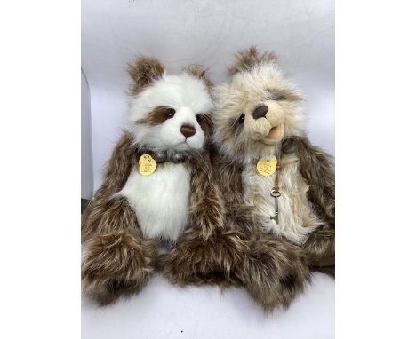 Charlie Bears collectable vintage teddy bear toys: 0104639 Big DC teddy bear and 193941B Simon teddy bear. (2)