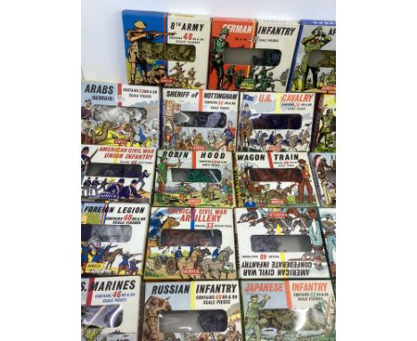 Airfix Military vintage large collection boxed figures infantry toy model packs( unused) in great quantity across many groups