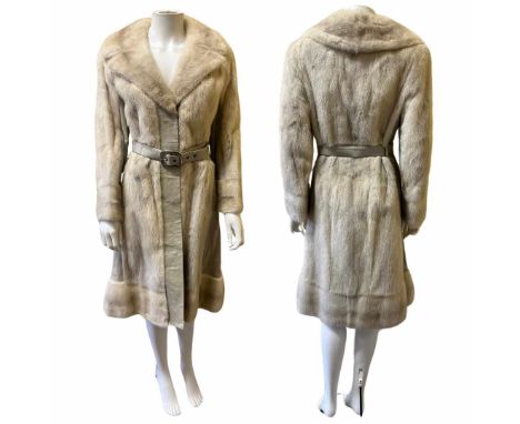 A vintage 1970s Sefton Marks mink & leather belted coat size Small. (1) Very good vintage condition, strong unmarked lining, 