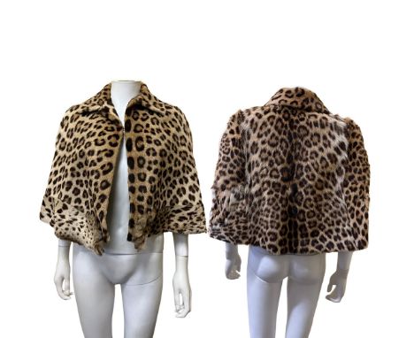 Two vintage coats to include a faux cheetah fur Balmain jacket with plastic button fastening alongside a Pre-CITES 1930s leop