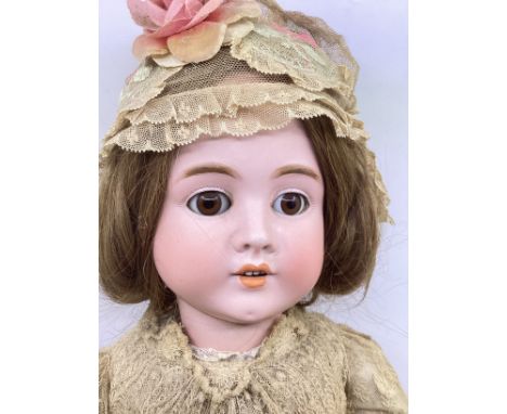 Antique Large 29&rdquo; German Hamberger and Co Viola bisque doll c 1900 large 28&rdquo; doll size 13, good clear bisque head