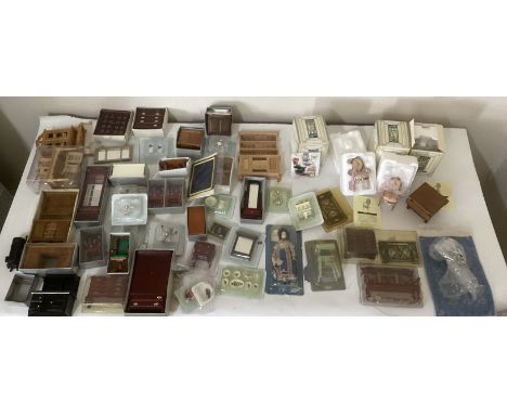 Large good selection of Vintage dolls house furniture toys and fittings to include Take a seat brand boxed french style smart