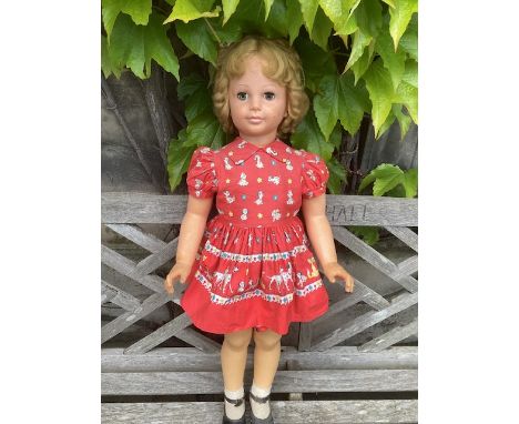 Pedigree &nbsp;Jennifer doll c 1960 large companion doll with disney toy print dress &nbsp;and bloomers and shoes firm vinyl 