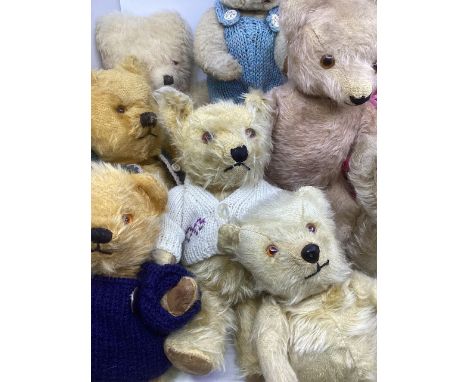 Antique and Vintage British Teddy bears to include Chad valley and many others-a delightful group up to 14&rdquo; tall and ha