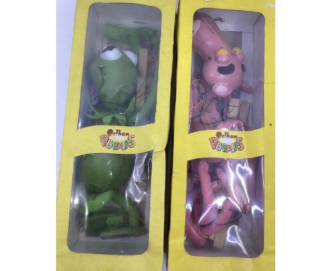Vintage Pelham puppets to Include the Kermit the frog and The pink Panther vintage 1970s boxed puppets-childhood toys. (2)
