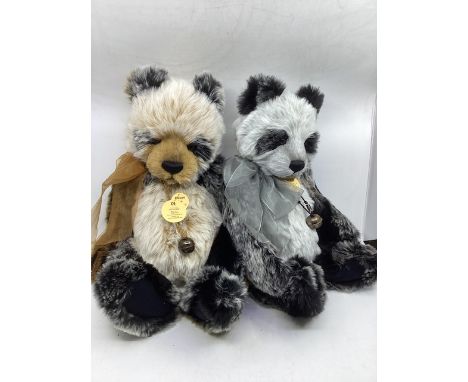 Charlie Bears collectable vintage teddy bear toys: 194522 Dominic bear and 193986 Manfred bear. (2)