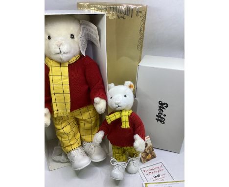 Steiff Rupert The bear tagged boxed toy( never opened previously ) and an old shop stock Larger 20&rdquo; Merrythought plush 