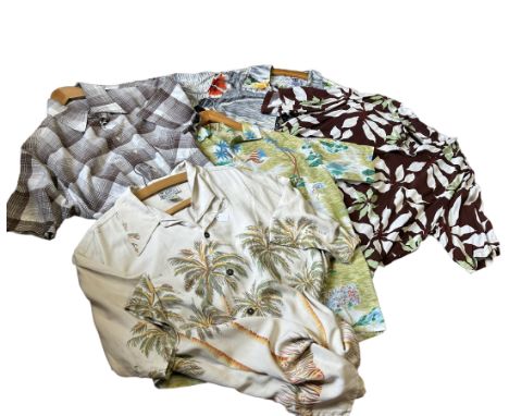 10 vintage men's casual shirts to include Hawaiian shirts, a H Bar C ranch wear/ western shirt and others, mixed sizes, good 