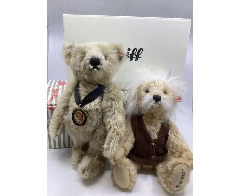 Steiff Vintage teddy bears boxed ; to include an Einstein 690006 ( no 238) teddy bears with hair trash and a waistcoat , all 