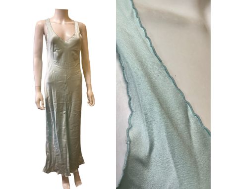 Vintage lingerie to include a bias cut nightgown in duck egg blue silk charmeuse, a still tagged charnos nightie, a white sil