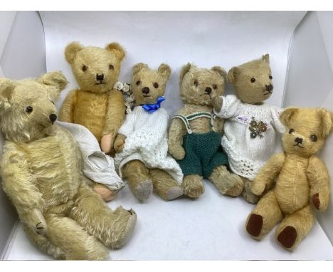 Good antique teddy bear selection to include deans and chiltern types-all true vintage bears in good antique condition ( quan