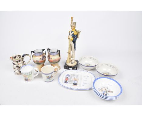 A mixed collection of ceramics To include a pair of Noritake twin handled vases, a Masons Mandarin pattern jug and a small co