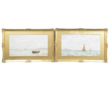 G. Ashworth (British 19th/20th Century) a pair of watercolours 'Coastal scenes' Watercolors, signed lower left corner, 26cm x