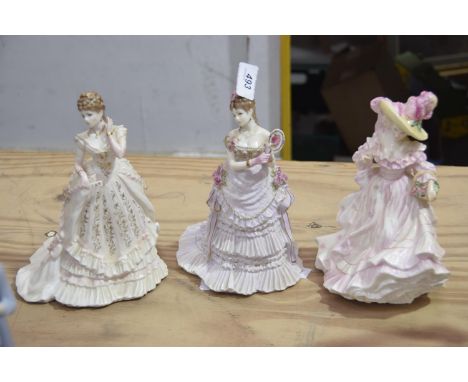 A collection of Royal Worcester and Royal Doulton figuresTo include Royal Doulton Flowers of love, Camellia's HN3701 (2nd), a