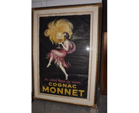 A Leonetto Cappiello (Italian 1875-1942) 'Cognac Monet'A large format lithograph, with text to left hand side, framed 200x128