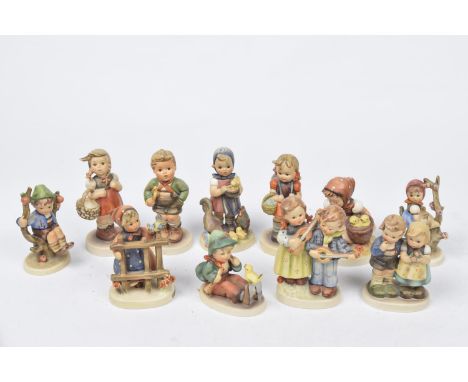 A Collection of German Goebel Hummel figuresComprising eleven various examples, numbered 11-0 63, 95, 226, 203, 142, 57-0, 81