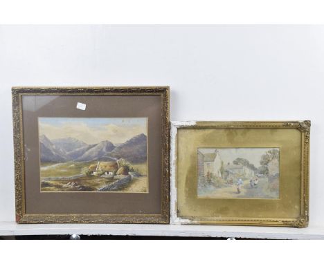 Two late 19th Century watercoloursSigned the first by J. K. Williams depicting figures walking on a country path dated 1894, 