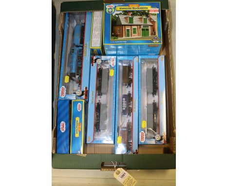 Hornby Railways Thomas &amp; friends. A 4-4-0 tender locomotive, Edward, RN2, in light blue red lined livery. Plus 2 packs of