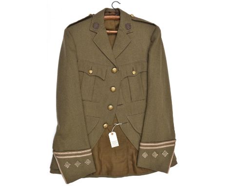 An interesting Captains khaki SD doublet, c 1910, of a Cadet Bn The Highland Light Infantry, 4 pockets, 3 embroidered stars t