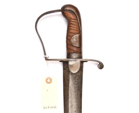 A 1796 pattern light cavalry trooper's sword,  curved, shallow fullered blade 32?, with maker's name "Dawes, Birmm" on backst
