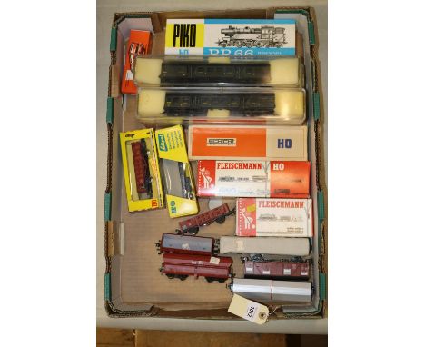 A quantity of assorted HO Model Railway by various makers. Piko, Liliput, Schicht, Fleischmann, Marklin, etc.  Piko BR66 DB c