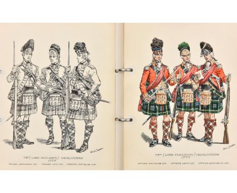 4 binders: 71st Light Infantry  Vols 1 and 2 containing 32 watercolour plates and 3 line drawings; 74th Light Infantry contai