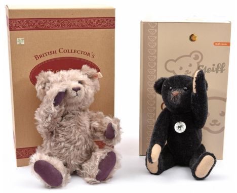 2 Steiff Limited Edition Teddy Bears. A British Collectors'1999 issue, Teddy Bear Grey 36. (660047) in grey mohair, 40cm, exa