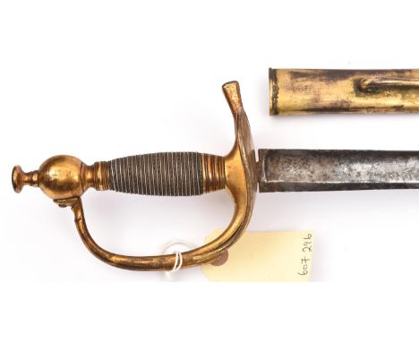 An officer's full dress sword, c 1850, of the Life Guards, straight fullered blade 32½" by Buckmaster, 3 New Burlington St, L