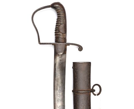 A 1796 pattern light cavalry trooper's sword, curved, shallow fullered blade 32½", with maker's name "Gill" on backstrap, reg