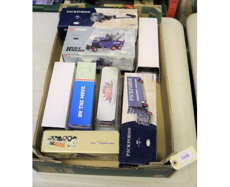 10 mostly modern Corgi trucks. 3x Pickfords - Scammell Constructor Wrecker 17502. Bedford TK Box Trailer CC11401 and an ERF V