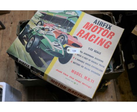 30+ diecast vehicles by various makes and an Airfix Motor Racing slot car set. A boxed set of Airfix Motor Racing in 1:32 sca