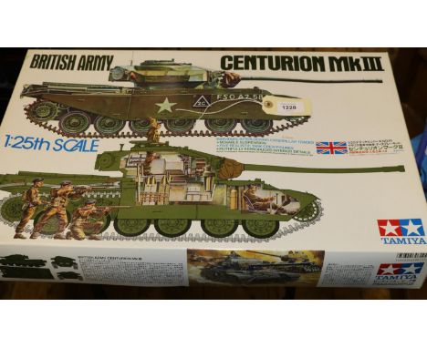 A Tamiya 1:25 scale British Army Centurion Tank Mk111. (30614/4500). Unmade, as new boxed, contents still sealed with instruc