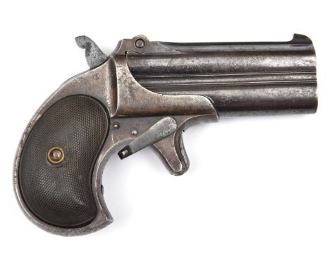 A DB O&amp;U .41" RF Remington derringer pistol, number 456,  4¾" overall, tip up barrel 3" with manual extractor on the left