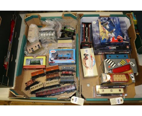 A quantity of OO gauge railway by Hornby. Including 3x locomotives; a boxed Thomas the Tank Engine (R9287). An LNER Class J83