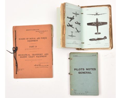 3 WWII Air Ministry publications: 'Aircraft Recognition Training' handbook with photos, silhouettes and coloured diagrams, 'P