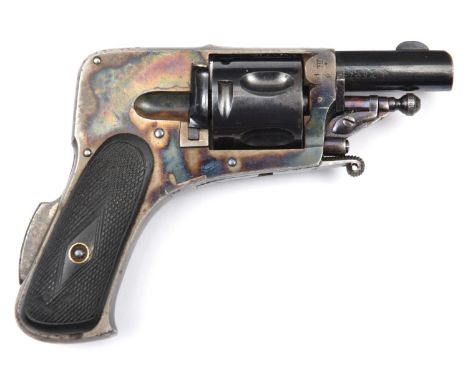 A scarce Belgian 5 shot 5.5mm VF Velo Dog hammerless self cocking pocket revolver,  4½" overall, barrel 1½", the top strap ma