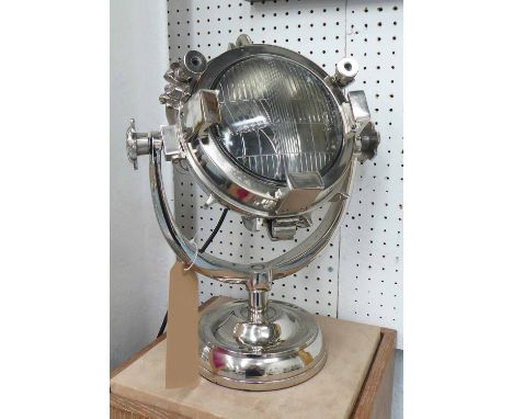 TABLE LAMP, vintage ship search light inspired design, 42cm H. 
