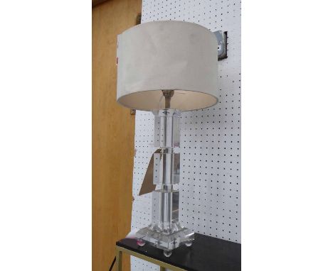 TABLE LAMP, contemporary, glass with shade, 52cm H (slight faults).