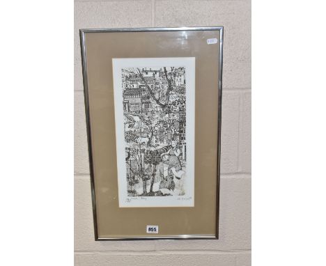 JULIET DE GAYE (1930-2012) 'WASH DAY', a limited edition etching depicting a Yorkshire village, signed, titled, dated 1978 an
