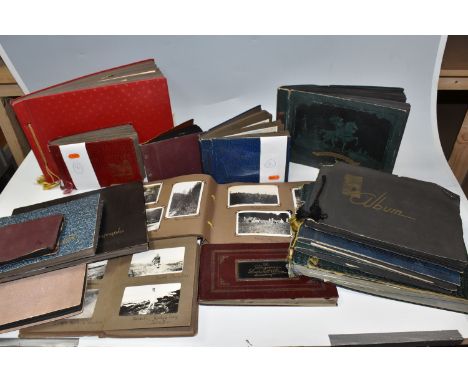 SIXTEEN ALBUMS OF PHOTOGRAPHS &amp; POSTCARDS, a large collection of holiday photographs and postcards from the UK, France, G