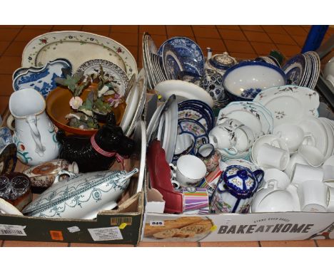 THREE BOXES OF CERAMICS to include a quantity of Paragon 'Two for Joy' tea wares comprising cups, saucers, side plates, a cak