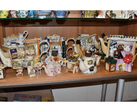 A COLLECTION OF CARDEW NOVELTY TEAPOTS AND MINIATURE NOVELTY TEAPOTS, six standard size teapots comprising Cardew Design 'The