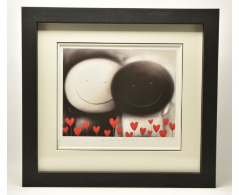 DOUG HYDE (BRITISH 1972) 'SHOULDER TO SHOULDER', a signed limited edition print on paper, depicting smiling black and white f