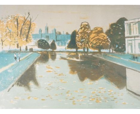 Edwin La Dell (1914-1970), lithograph, 'St John's College, Cambridge', signed in pencil, 17/75, 36 x 48cm
