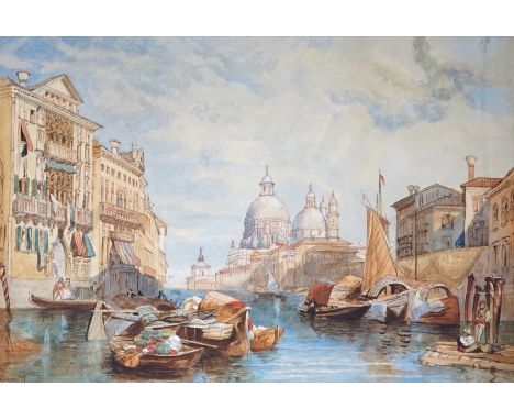 F.S. Gibson, watercolour, Grand Canal, Venice, signed and dated '77, 36 x 54cm, unframed