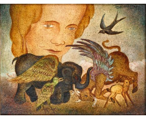 MARC EEMANS (1907 Termonde - 1988 Brüssel) Ohne TitelÖl auf festem Malkarton. 1947.19 x 24,5 cm. Oben links mit Pinsel in Sch