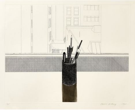 DAVID HOCKNEY (1937 Bradford, lebt in Los Angeles) Still lifeRadierung und Aquatinta auf leichtem Velinkarton. 1969.54,3 x 68