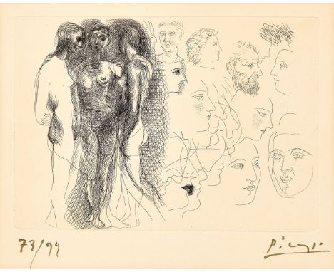 PABLO PICASSO (1881 Málaga - 1973 Mougins) Trois Nus deboutRadierung auf Van Gelder Zonen-Velin. 1927. 19,5 x 27,8 cm (50 x 3