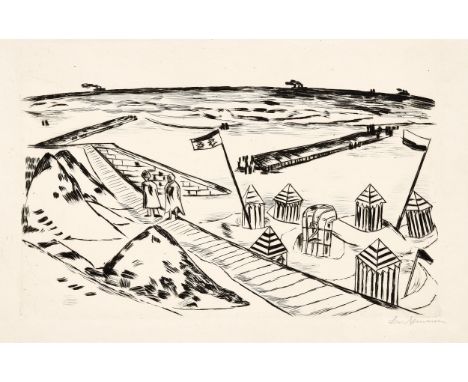 MAX BECKMANN (1884 Leipzig - 1950 New York City) StrandKaltnadel auf Japan. 1922.21,4 x 32,6 cm (29,5 x 44 cm). Signiert "Bec