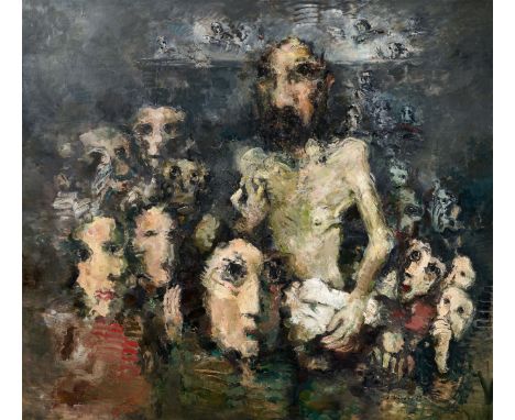 ROLF HÄNDLER (1938 Halle/Saale – 2021 Berlin) "Aufbruch"Öl auf Leinwand. 1989.179 x 200 cm.Unten rechts mit Pinsel in Schwarz